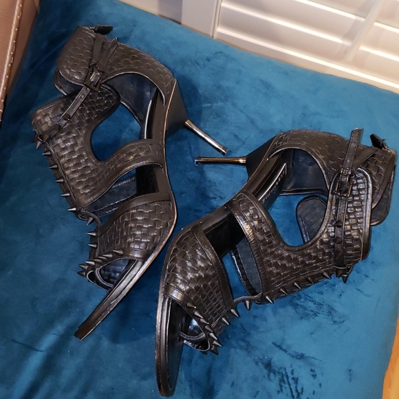 BcbgMaxazria Circa Woven Studded Heels - Picture 3 of 8